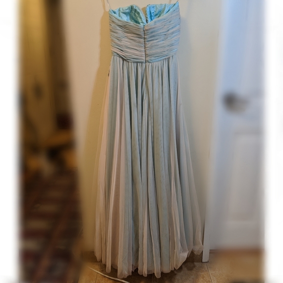 Blue & Pink strapless multi layer skirt prom dress - Picture 2 of 6
